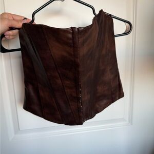 Zara Dark Brown Leather Bustier